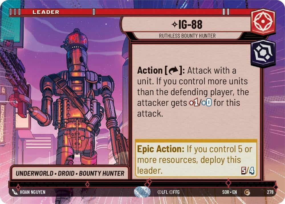 Image for IG-88 - Ruthless Bounty Hunter (Hyperspace) (Spark of Rebellion) (278) - Star Wars: Unlimited