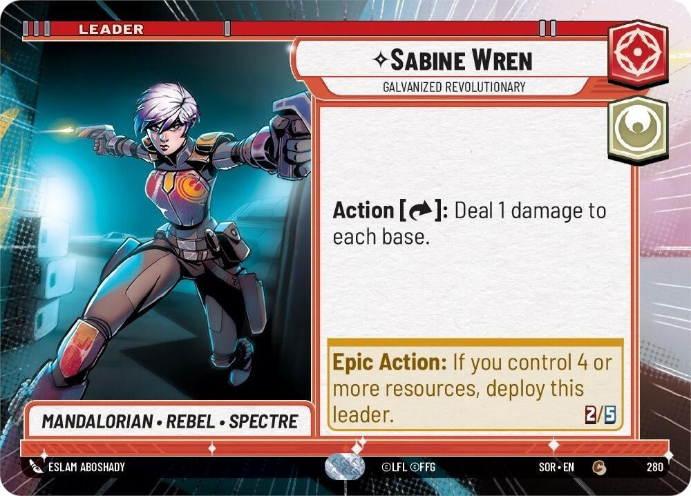 Image for Sabine Wren - Galvanized Revolutionary (Hyperspace) (Spark of Rebellion) (280) - Star Wars: Unlimited
