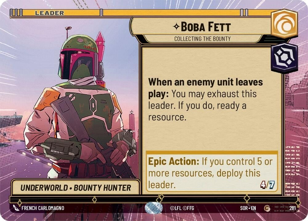 Image for Boba Fett - Collecting the Bounty (Hyperspace) (Spark of Rebellion) (281) - Star Wars: Unlimited