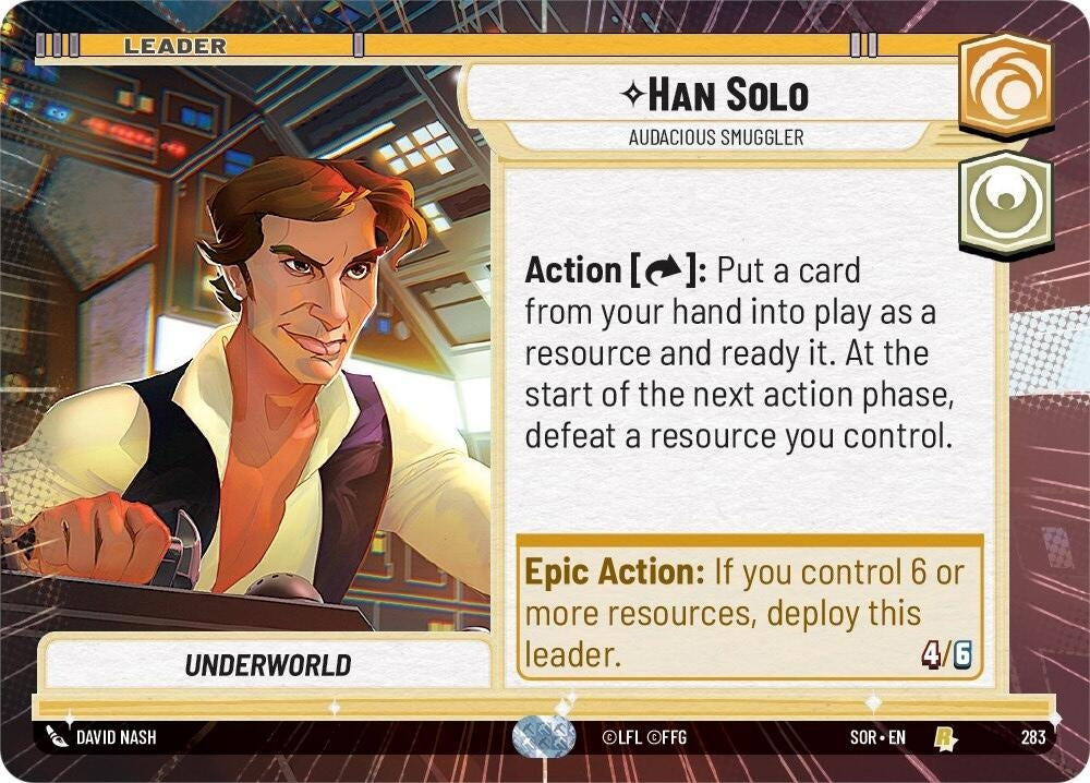 Image for Han Solo - Audacious Smuggler (Hyperspace) (Spark of Rebellion) (283) - Star Wars: Unlimited