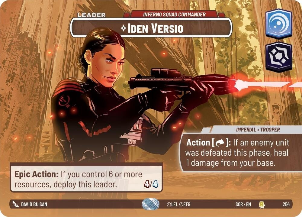 Image for Iden Versio - Inferno Squad Commander (Showcase) (Spark of Rebellion) (254) - Star Wars: Unlimited