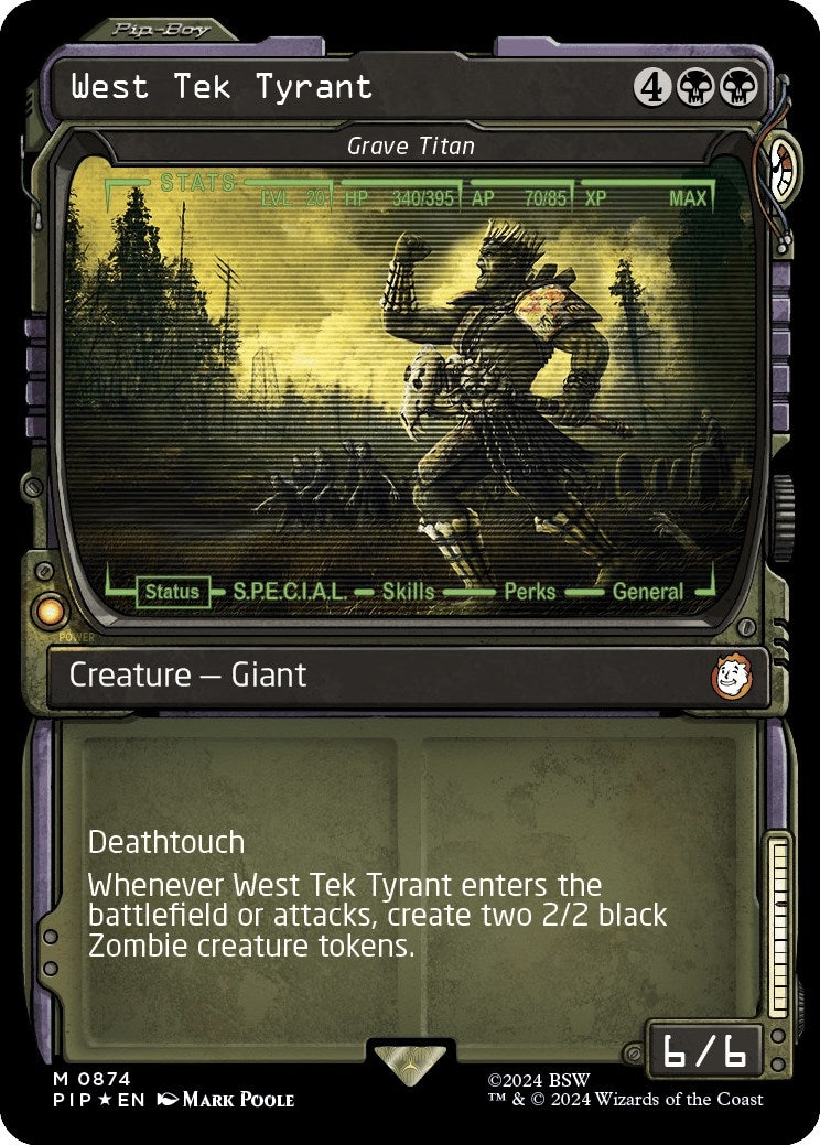 Image for West Tek Tyrant - Grave Titan (Showcase) (Surge Foil) (Universes Beyond: Fallout) (874) - Magic: The Gathering