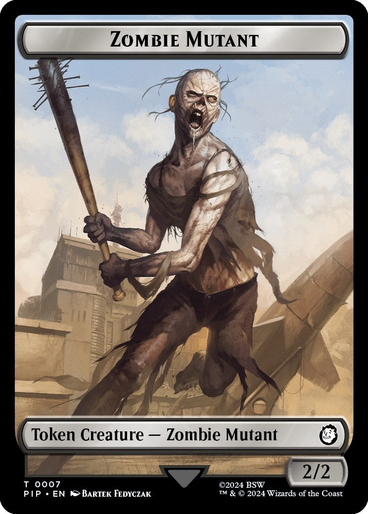 Image for Zombie Mutant // Copy Double-Sided Token (Universes Beyond: Fallout) (7 // 1) - Magic: The Gathering