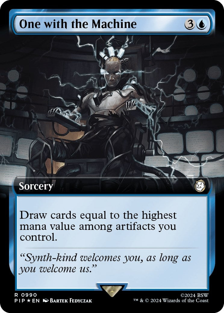 Image for One with the Machine (Extended Art) (Surge Foil) (Universes Beyond: Fallout) (990) - Magic: The Gathering