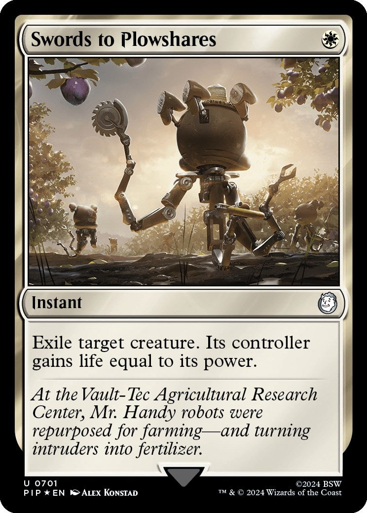 Image for Swords to Plowshares (Surge Foil) (Universes Beyond: Fallout) (701) - Magic: The Gathering