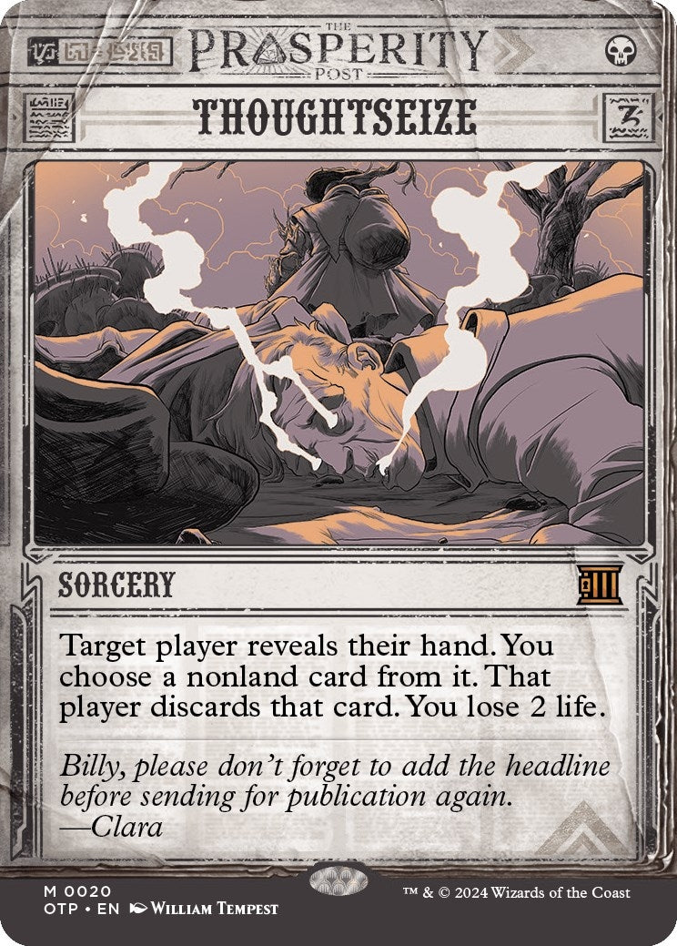 Image for Thoughtseize (Outlaws of Thunder Junction: Breaking News) (20) - Magic: The Gathering