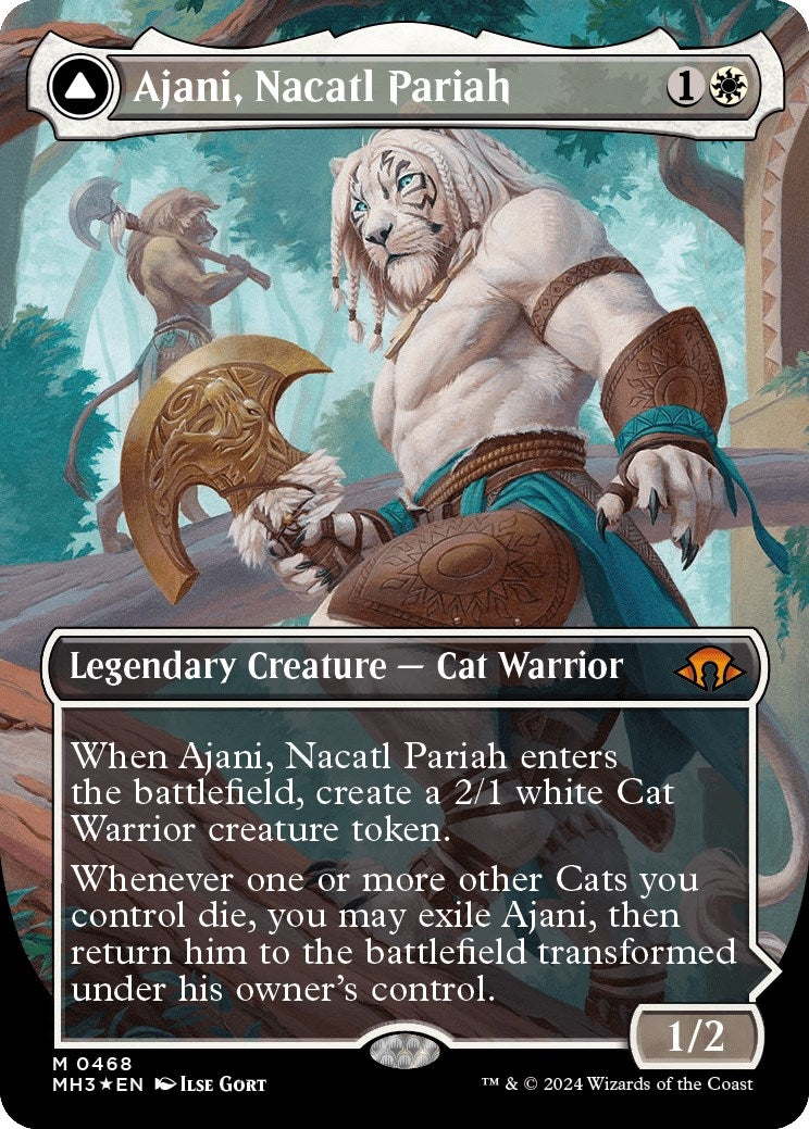 Image for Ajani, Nacatl Pariah (Borderless) (Textured Foil) (Modern Horizons 3) (468) - Magic: The Gathering
