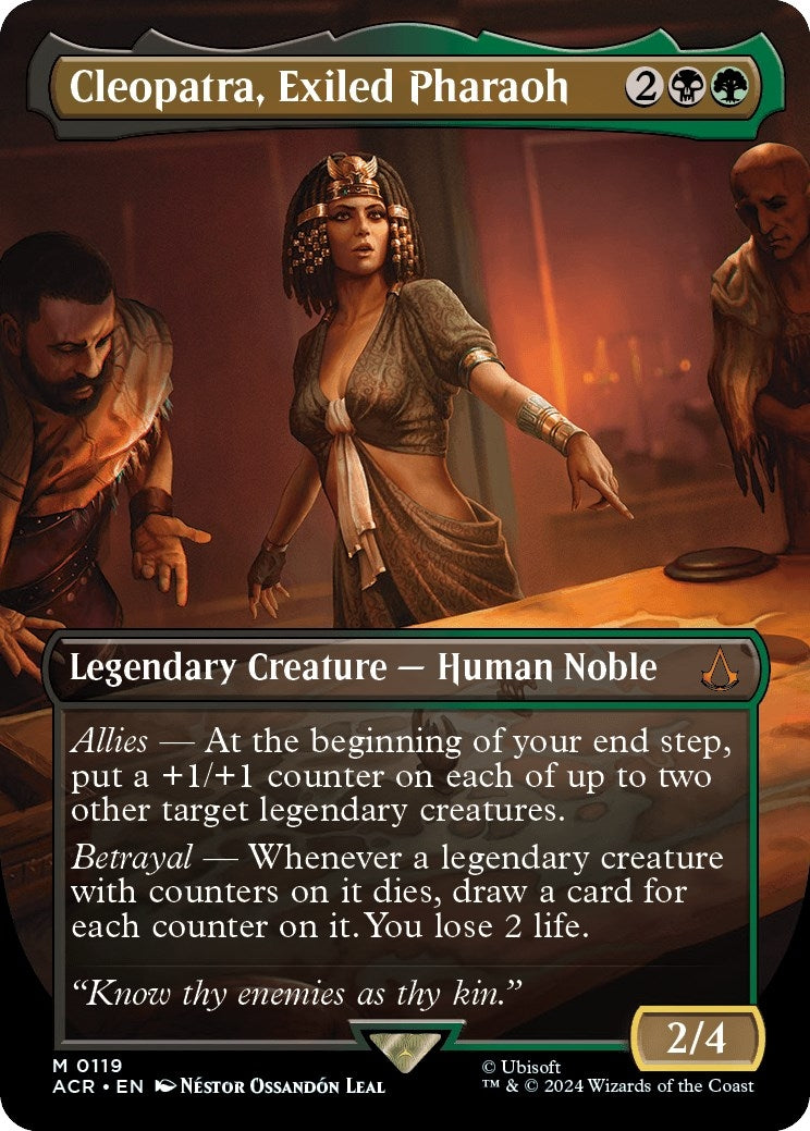 Image for Cleopatra, Exiled Pharaoh (Borderless) (Universes Beyond: Assassin's Creed) (119) - Magic: The Gathering