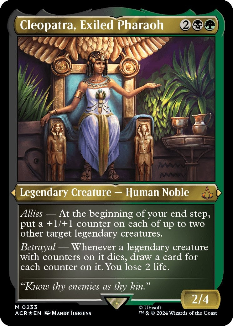 Image for Cleopatra, Exiled Pharaoh (Foil Etched) (Universes Beyond: Assassin's Creed) (233) - Magic: The Gathering