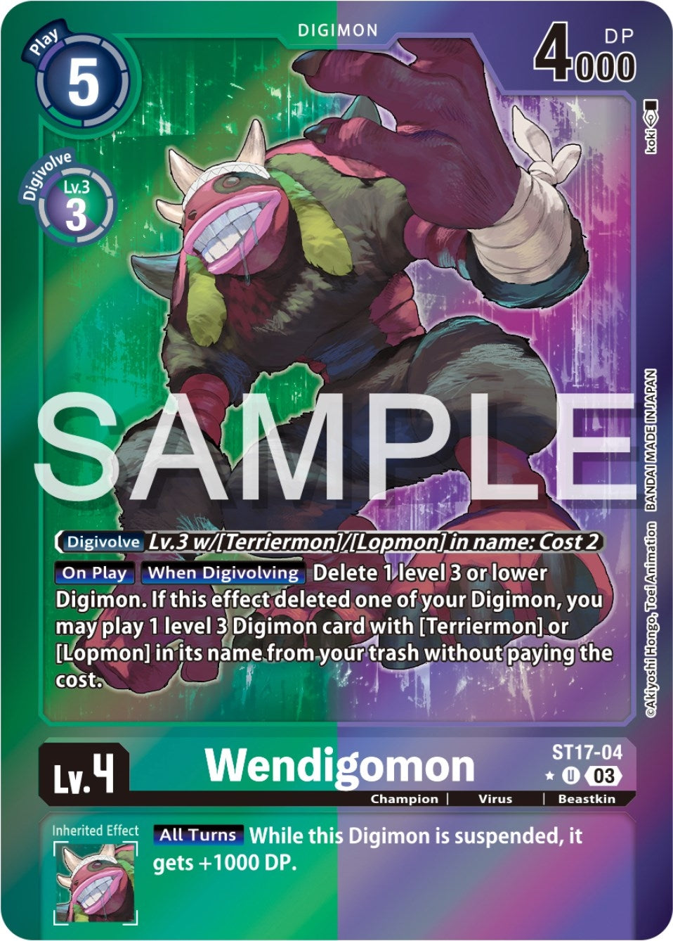 Image for Wendigomon (Advanced Deck Set Double Typhoon Secret Pack) - Digimon Card Game