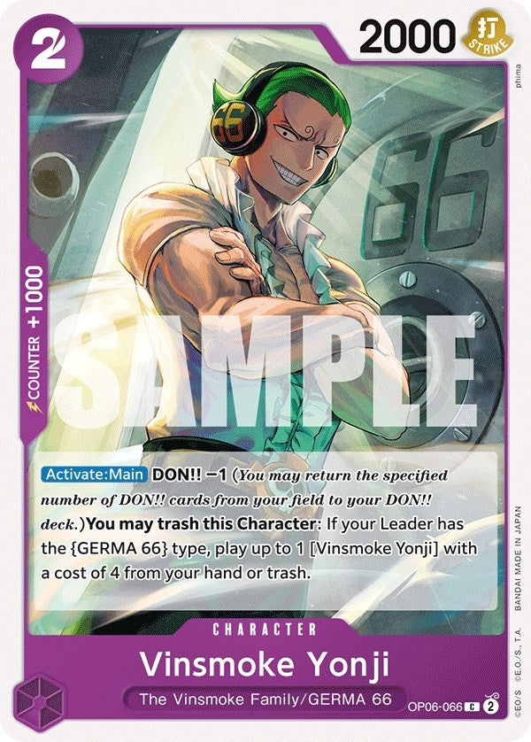 Image for Vinsmoke Yonji (066) (Wings of the Captain) (OP06-066) - One Piece Card Game