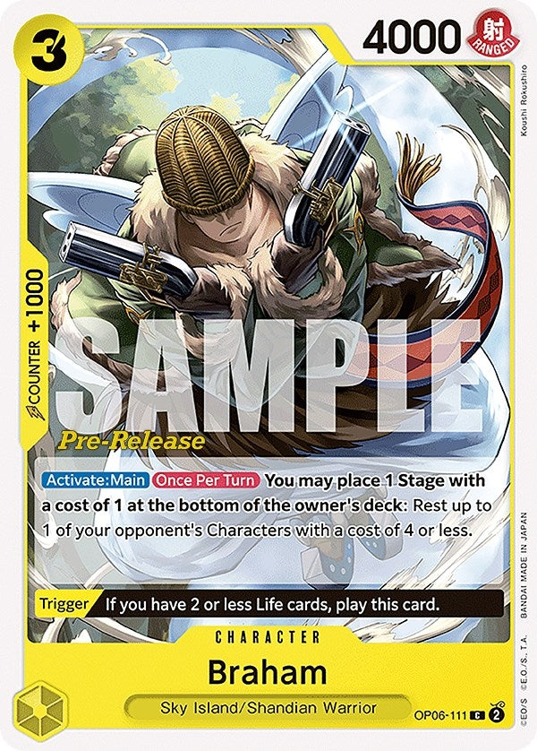 Image for Braham (Wings of the Captain Pre-Release Cards) (OP06-111) - One Piece Card Game