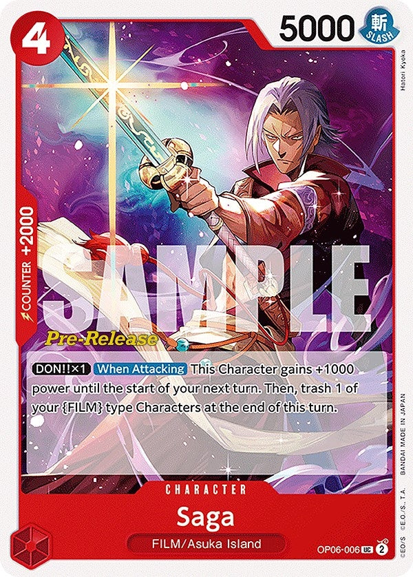 Image for Saga (Wings of the Captain Pre-Release Cards) (OP06-006) - One Piece Card Game