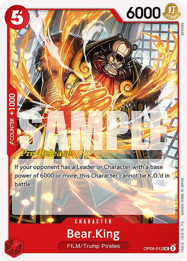 Image for Bear.King (Wings of the Captain Pre-Release Cards) (OP06-012) - One Piece Card Game