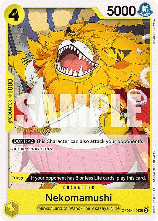 Image for Nekomamushi (Wings of the Captain Pre-Release Cards) (OP06-110) - One Piece Card Game