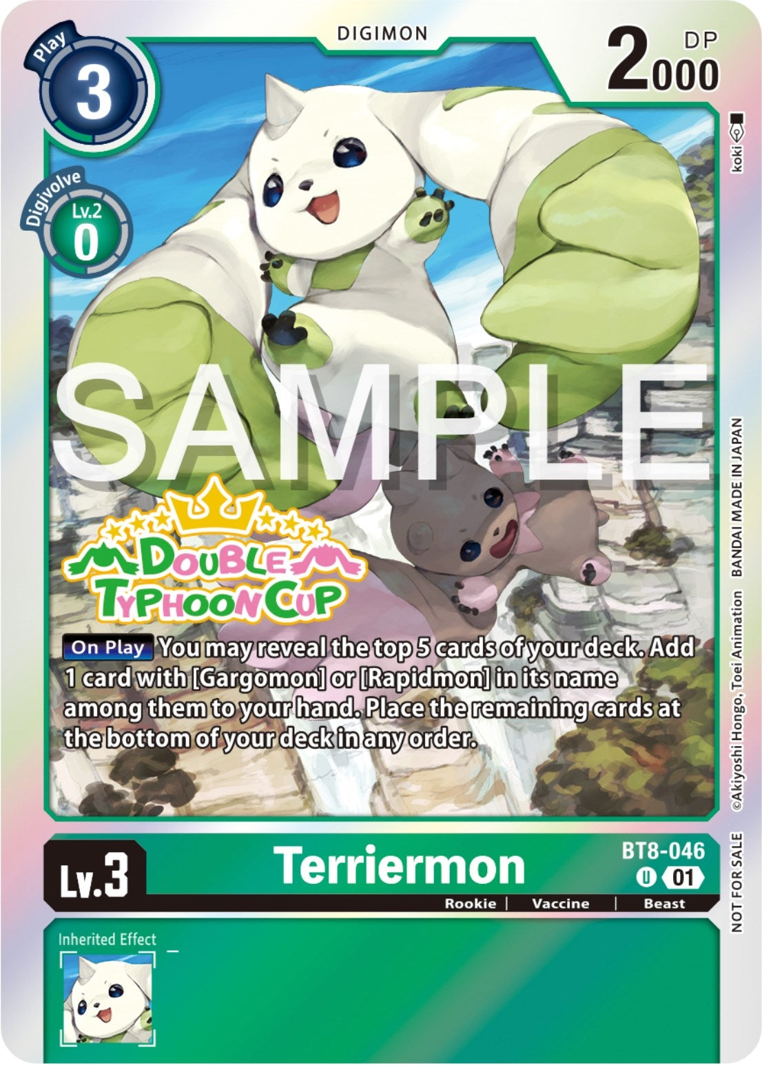 Image for Terriermon (Double Typhoon Cup Winner) (BT8-046 U) [New Awakening] - Digimon Card Game