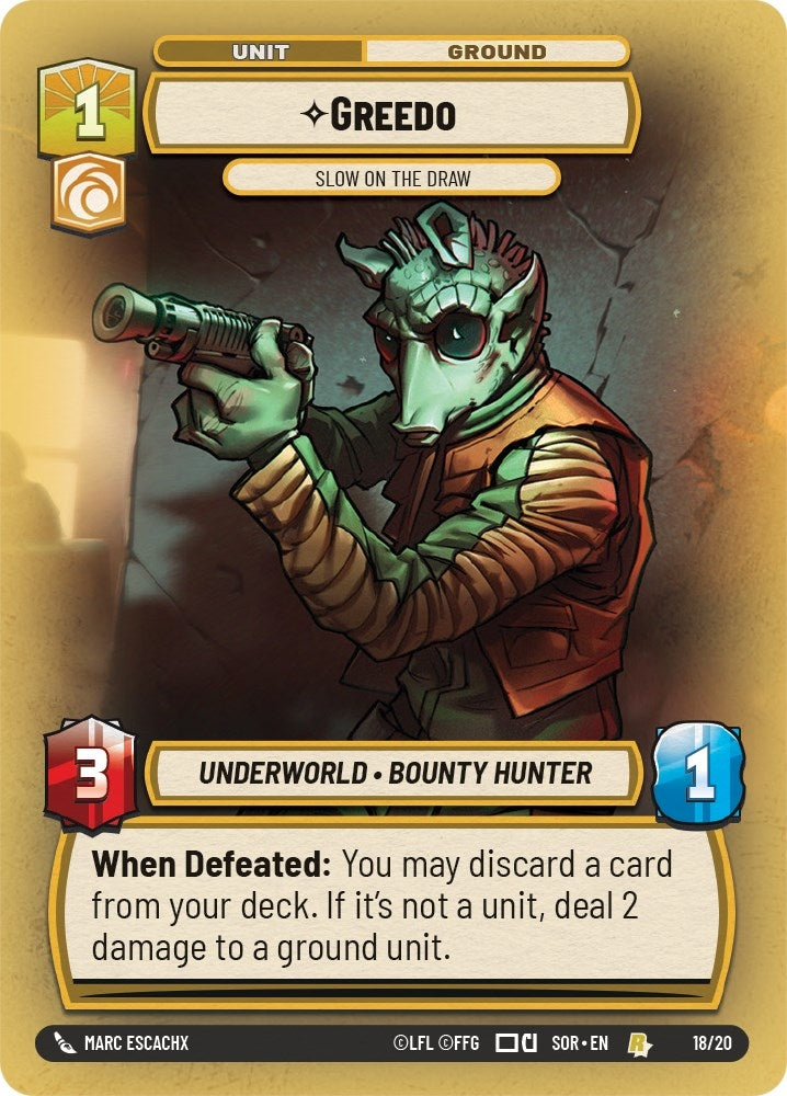 Image for Greedo - Slow on the Draw (Spark of Rebellion: Weekly Play Promos) (18/20) - Star Wars: Unlimited