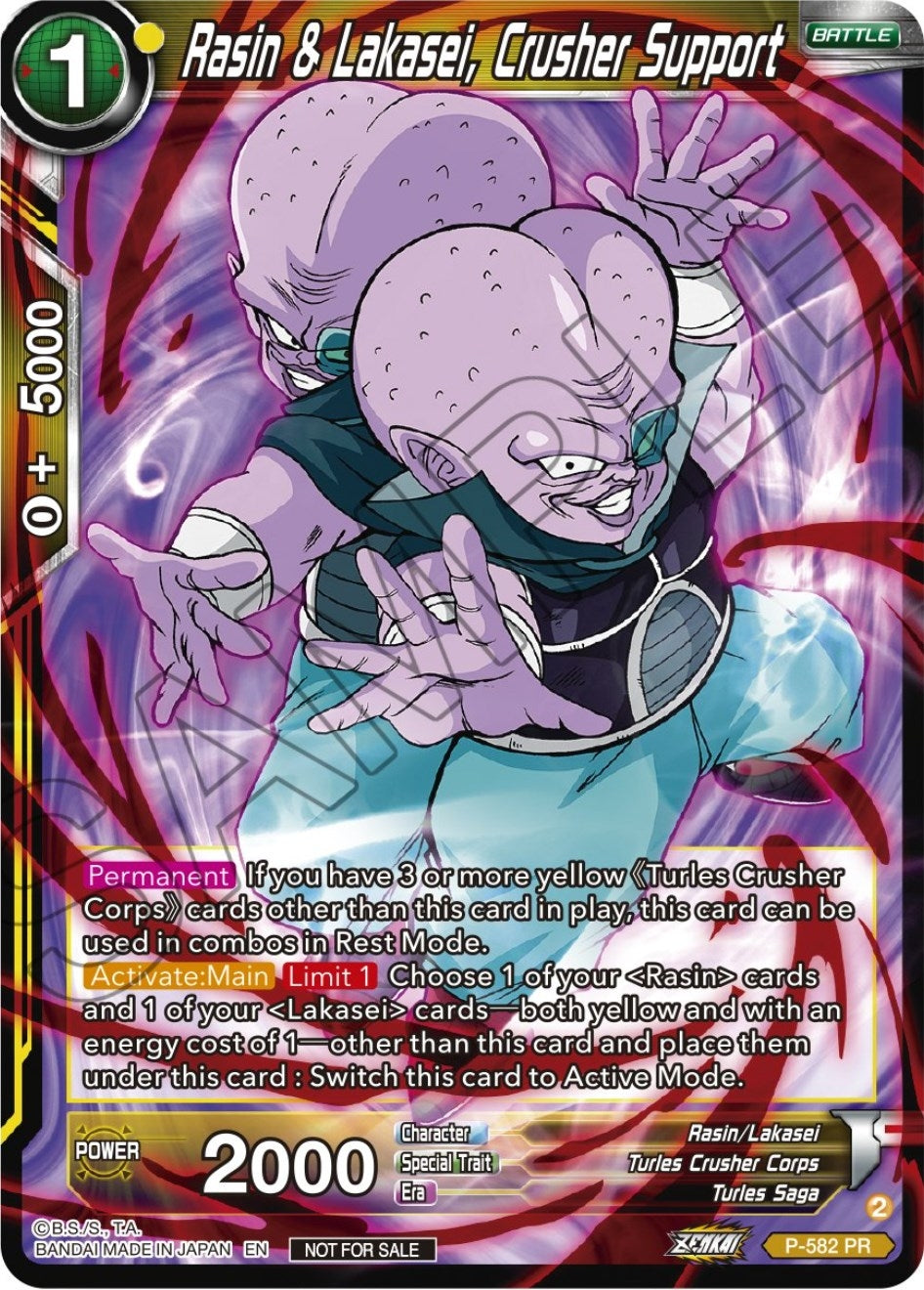 Image for Rasin & Lakasei, Crusher Support (Zenkai Series Tournament Pack Vol.7) (Tournament Promotion Cards) (P-582) - Dragon Ball Super: Masters