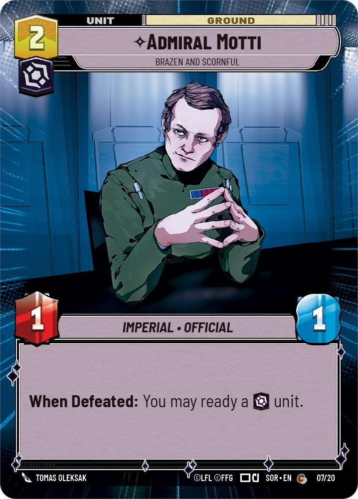 Image for Admiral Motti - Brazen and Scornful (Hyperspace) (Spark of Rebellion: Weekly Play Promos) (07/20) - Star Wars: Unlimited
