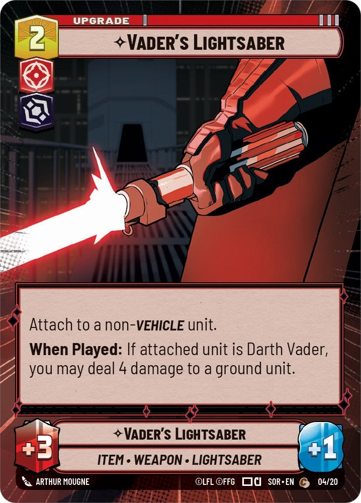 Image for Vader's Lightsaber (Hyperspace) (Spark of Rebellion: Weekly Play Promos) (04/20) - Star Wars: Unlimited