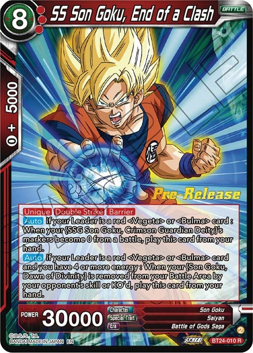 Image for SS Son Goku, End of a Clash (Beyond Generations Pre-Release Cards) (BT24-010) - Dragon Ball Super: Masters