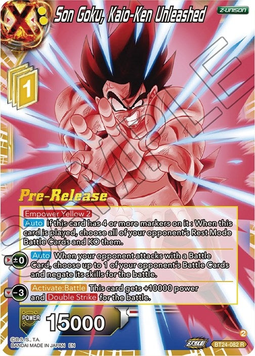 Image for Son Goku, Kaio-Ken Unleashed (Beyond Generations Pre-Release Cards) (BT24-082) - Dragon Ball Super: Masters