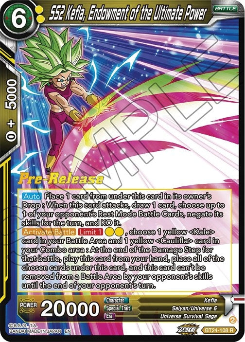 Image for SS2 Kefla, Endowment of the Ultimate Power (Beyond Generations Pre-Release Cards) (BT24-108) - Dragon Ball Super: Masters