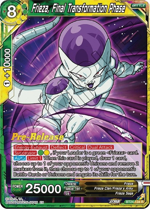 Image for Frieza, Final Transformation Phase (Beyond Generations Pre-Release Cards) (BT24-134) - Dragon Ball Super: Masters