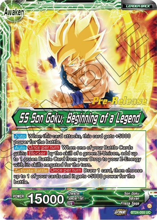 Image for Son Goku // SS Son Goku, Beginning of a Legend (Beyond Generations Pre-Release Cards) (BT24-055) - Dragon Ball Super: Masters