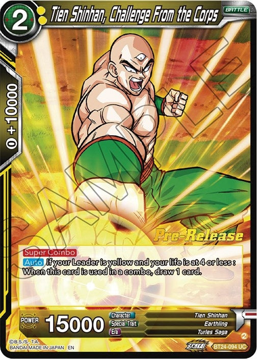 Image for Tien Shinhan, Challenge From the Corps (Beyond Generations Pre-Release Cards) (BT24-094) - Dragon Ball Super: Masters