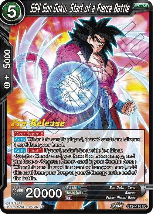 Image for SS4 Son Goku, Start of a Fierce Battle (Beyond Generations Pre-Release Cards) (BT24-116) - Dragon Ball Super: Masters