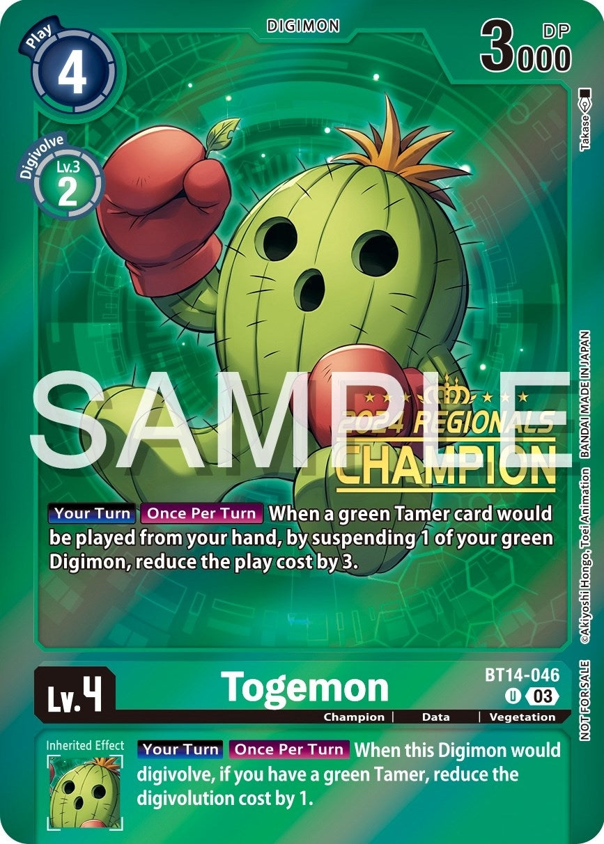 Image for Togemon (2024 Regionals Champion) (BT14) (14046)