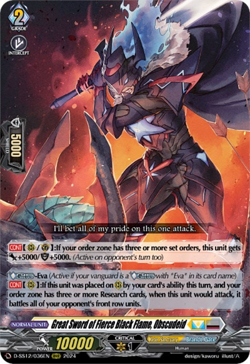 Image for Great Sword of Fierce Black Flame, Obscudeid (D-SS12: Triple Drive Booster) (D-SS12/036EN) - Cardfight Vanguard