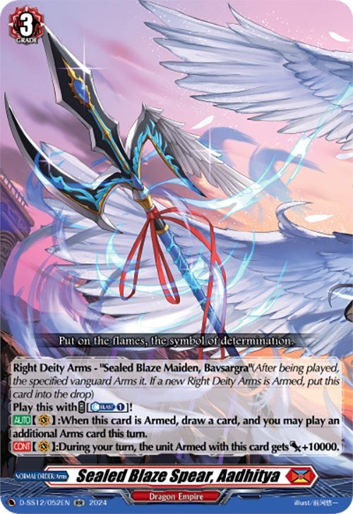 Image for Sealed Blaze Spear, Aadhitya (D-SS12: Triple Drive Booster) (D-SS12/052EN) - Cardfight Vanguard
