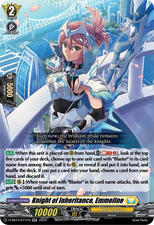 Image for Knight of Inheritance, Emmeline (D-SS12: Triple Drive Booster) (D-SS12/071EN) - Cardfight Vanguard