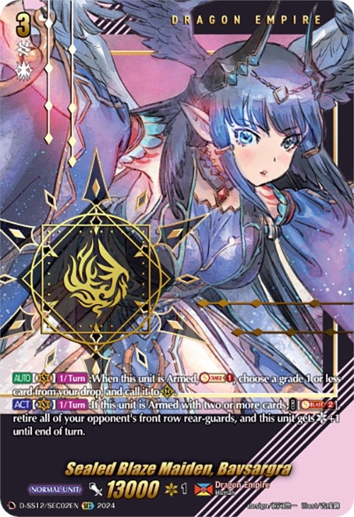 Image for Sealed Blaze Maiden, Bavsargra (SEC) (D-SS12: Triple Drive Booster) (D-SS12/SEC02EN) - Cardfight Vanguard
