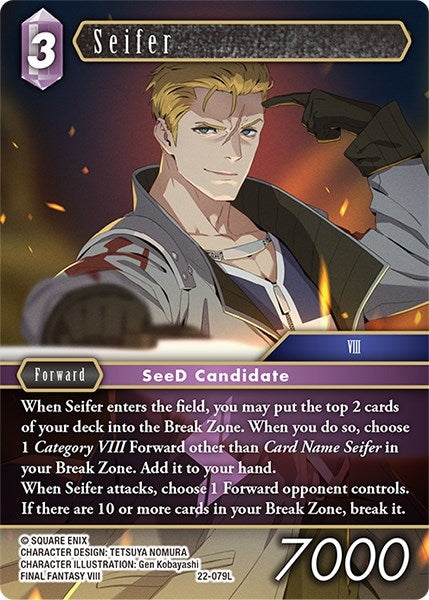 Image for Seifer (Hidden Hope) (22-079L) - Final Fantasy TCG