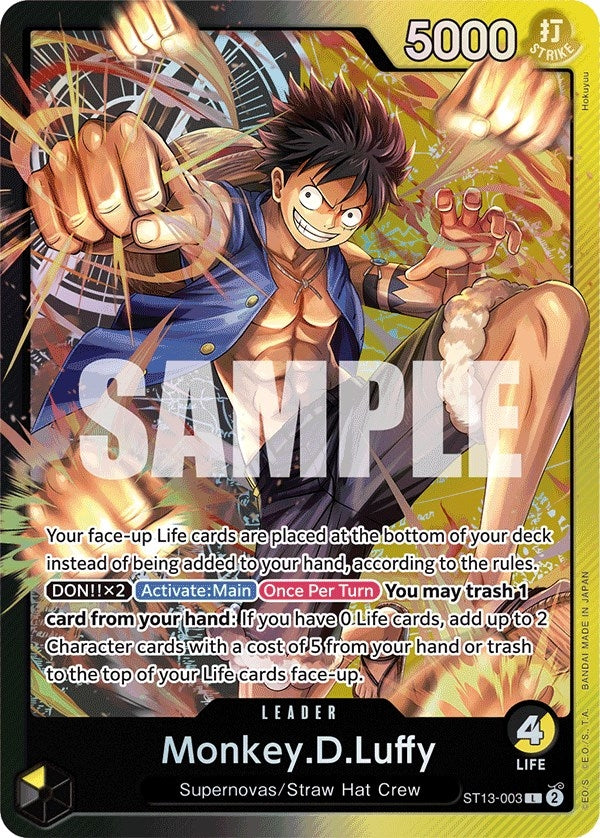 Image for Monkey.D.Luffy (003) (Ultra Deck: The Three Brothers) (ST13-003) - One Piece Card Game