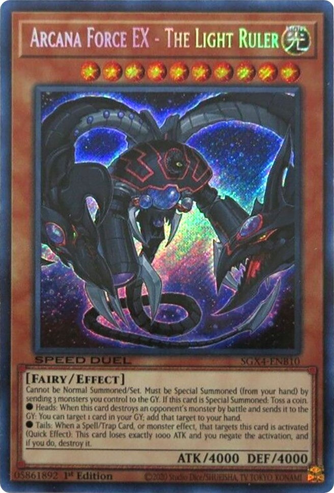 Image for Arcana Force EX - The Light Ruler (Secret Rare) (Speed Duel GX: Midterm Destruction) (SGX4-ENB10) - YuGiOh