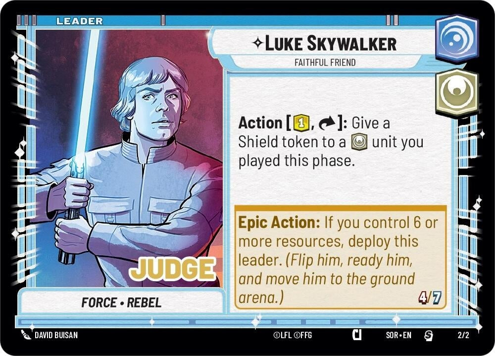Image for Luke Skywalker - Faithful Friend (Judge Promos) (002/002) - Star Wars: Unlimited