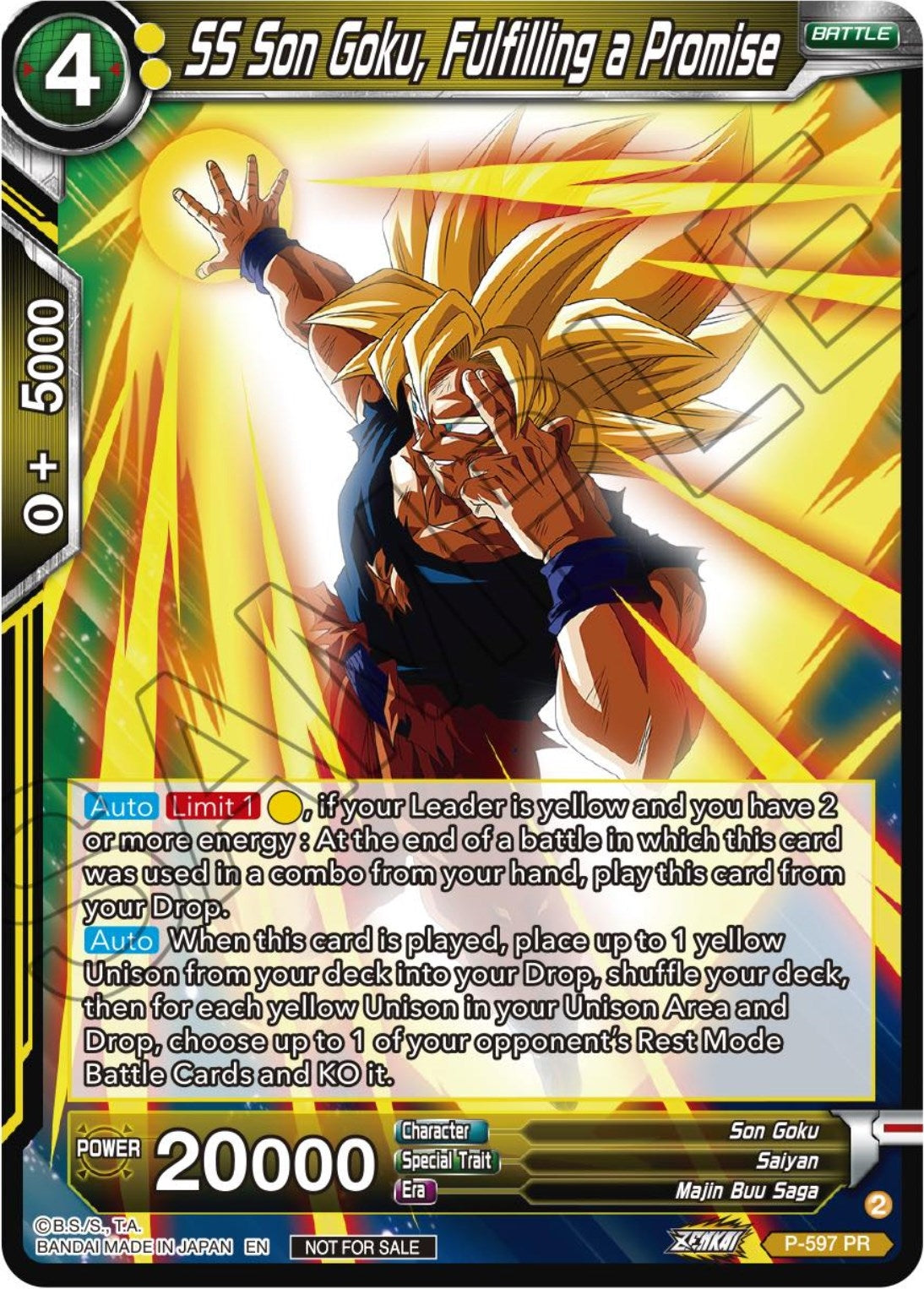Image for SS Son Goku, Fulfilling a Promise (Deluxe Pack 2024 Vol.1) (Promotion Cards) (P-597) - Dragon Ball Super: Masters