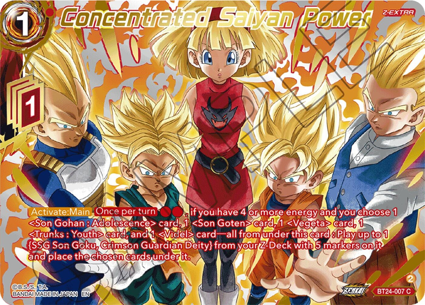 Image for Concentrated Saiyan Power (Collector Booster Gold) (Beyond Generations) (BT24-007) - Dragon Ball Super: Masters