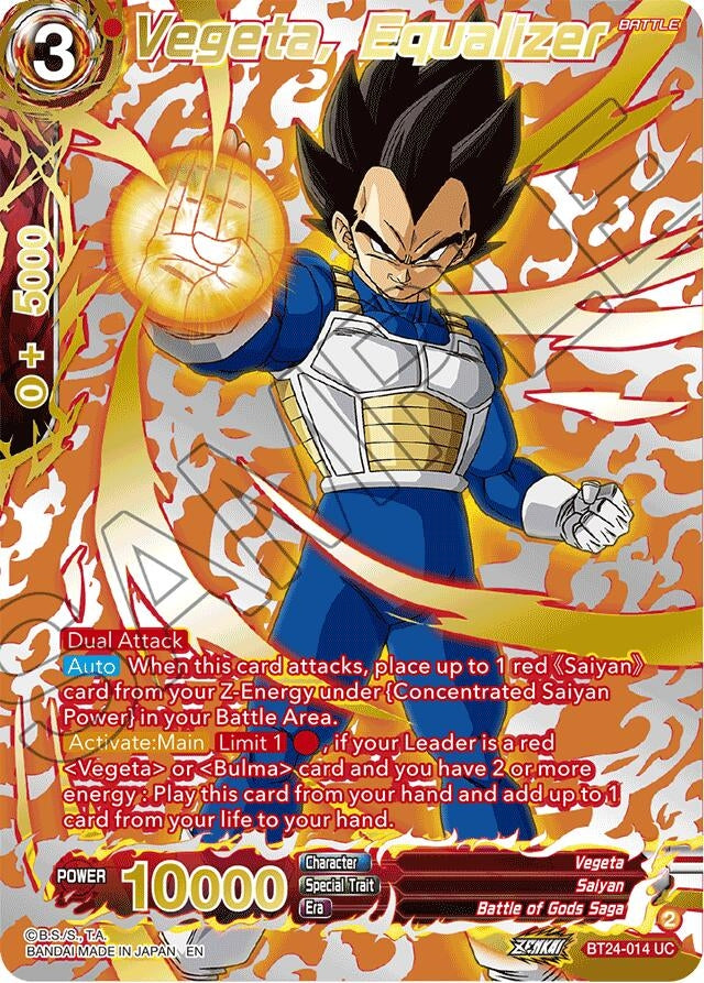 Image for Vegeta, Equalizer (Collector Booster Gold) (Beyond Generations) (BT24-014) - Dragon Ball Super: Masters