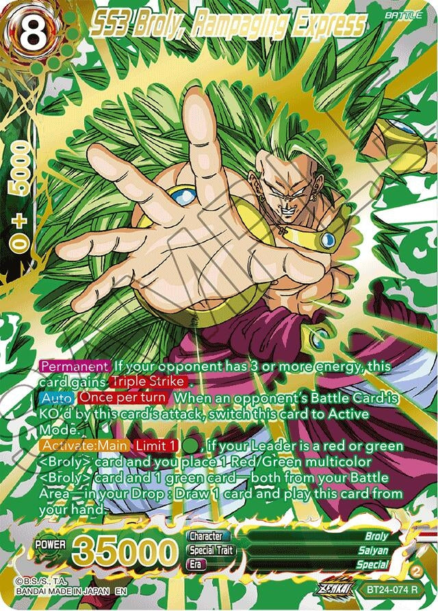 Image for SS3 Broly, Rampaging Express (Collector Booster Gold) (Beyond Generations) (BT24-074) - Dragon Ball Super: Masters