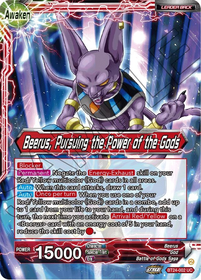 Image for Beerus // Beerus, Pursuing the Power of the Gods (Collector Booster Foil) (Beyond Generations) (BT24-002) - Dragon Ball Super: Masters