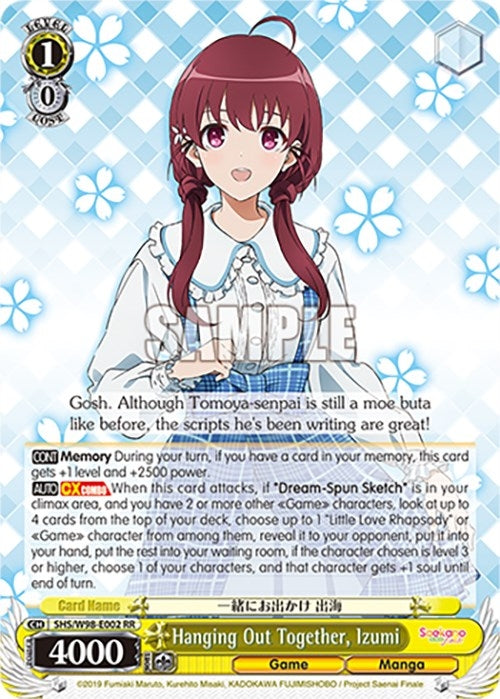 Image for Hanging Out Together, Izumi (Saekano the Movie: Finale) (SHS/W98-E002 RR) - Weiss Schwarz