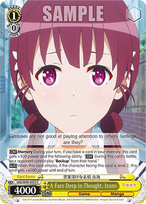 Image for A Face Deep in Thought, Izumi (Saekano the Movie: Finale) (SHS/W98-E023 C) - Weiss Schwarz