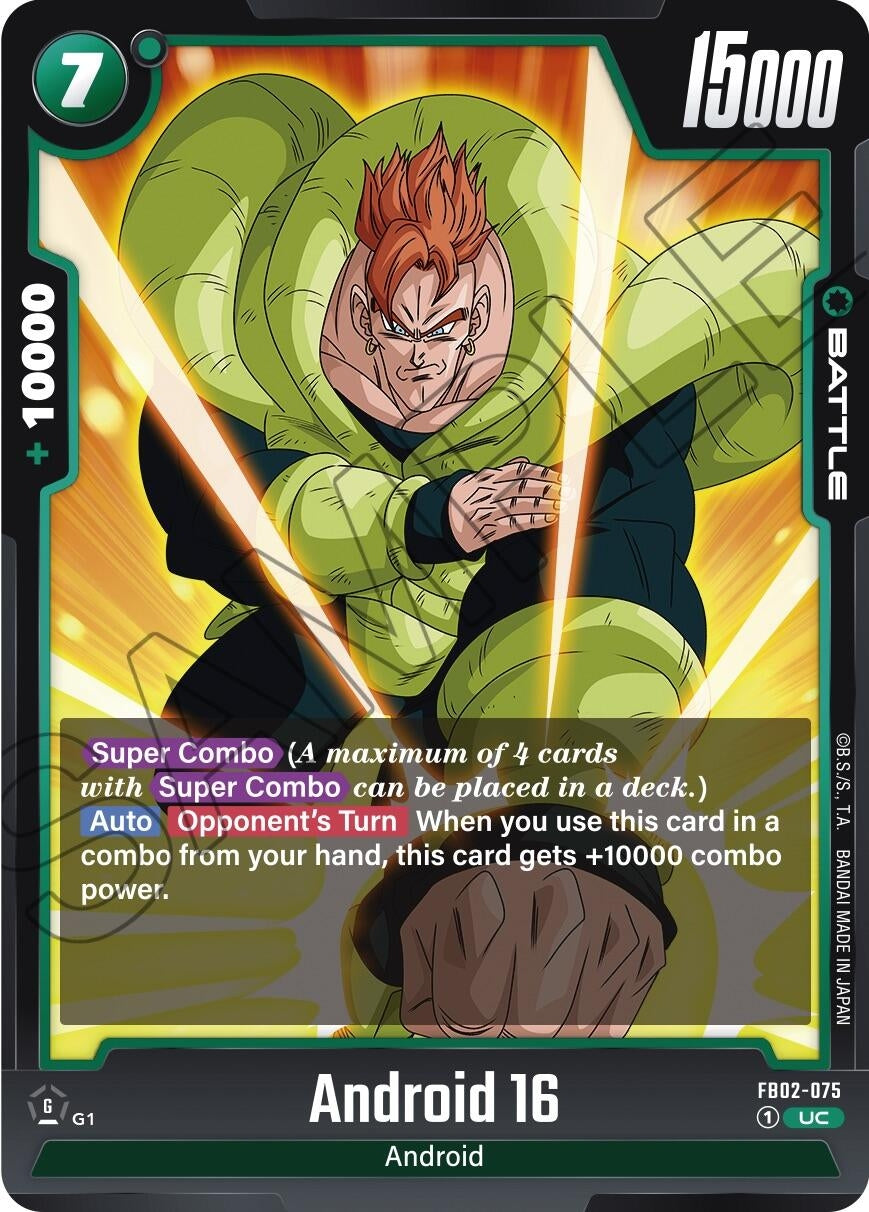Image for Android 16 (Blazing Aura) (FB02-075) - Dragon Ball Super: Fusion World