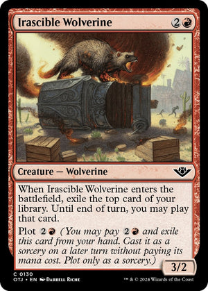 Image for Irascible Wolverine (Outlaws of Thunder Junction) (130) - Magic: The Gathering