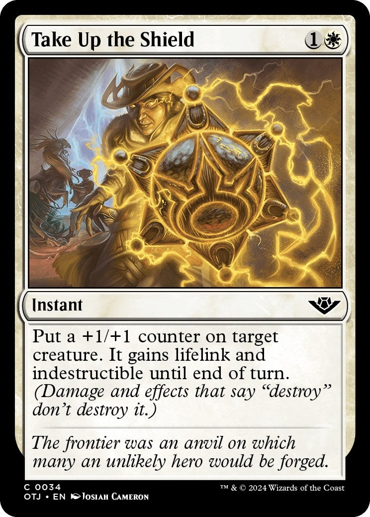 Image for Take Up the Shield (Outlaws of Thunder Junction) (34) - Magic: The Gathering